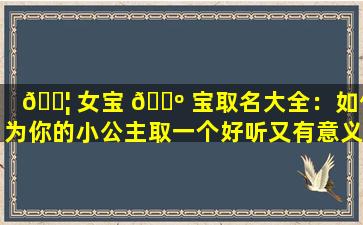 🐦 女宝 🌺 宝取名大全：如何为你的小公主取一个好听又有意义的名字